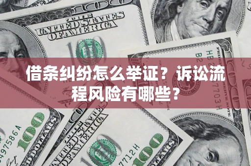 济南借条纠纷怎么举证？诉讼流程风险有哪些？