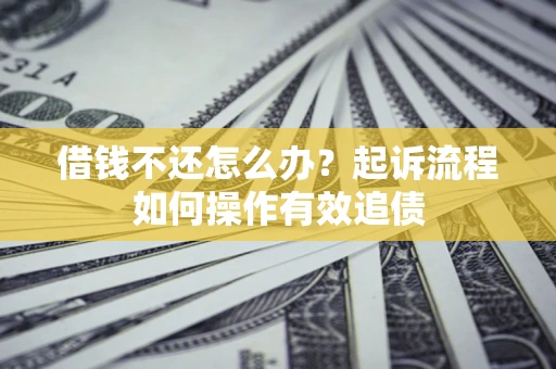 济南借钱不还怎么办？起诉流程如何操作有效追债