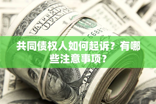 济南共同债权人如何起诉？有哪些注意事项？